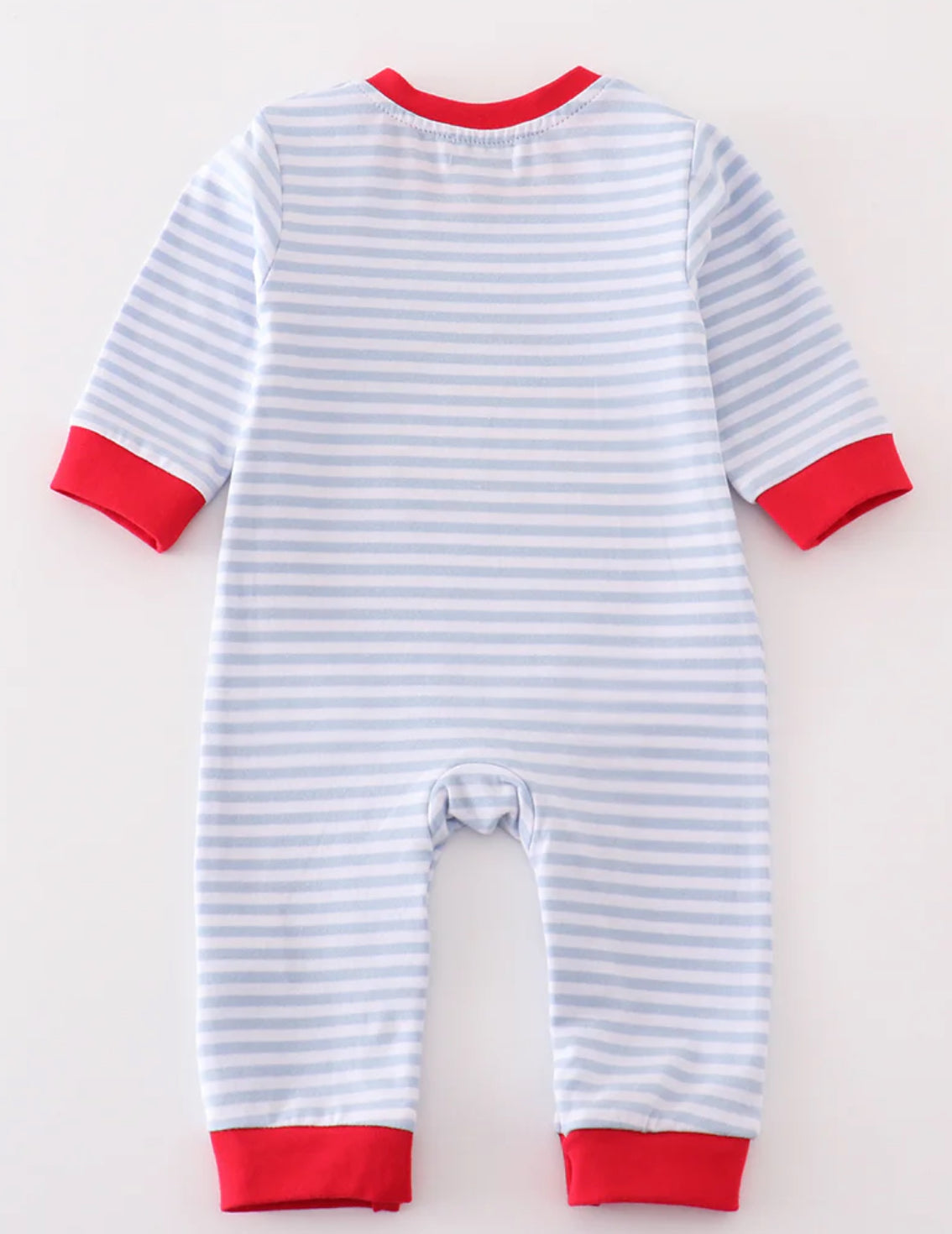 Boy’s Blue Stripe Farm Applique Longall