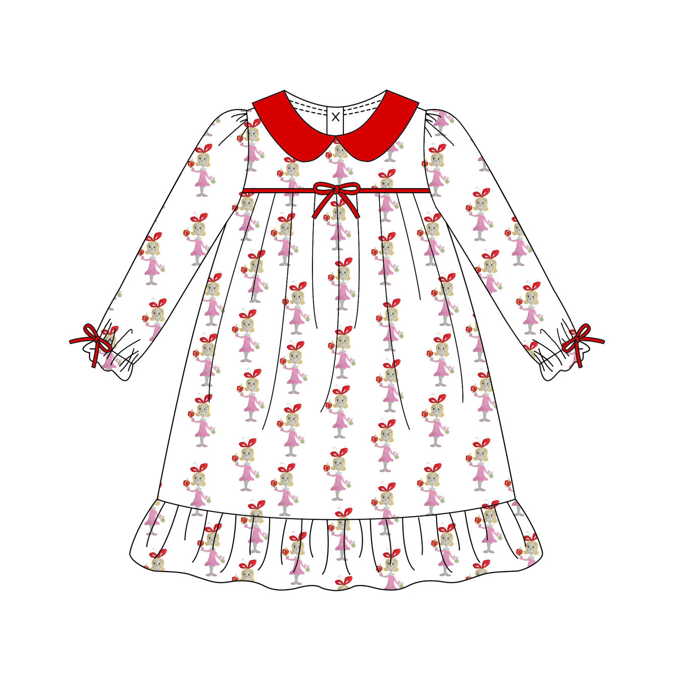 Preorder Girls Christmas Cindy Lou Gown