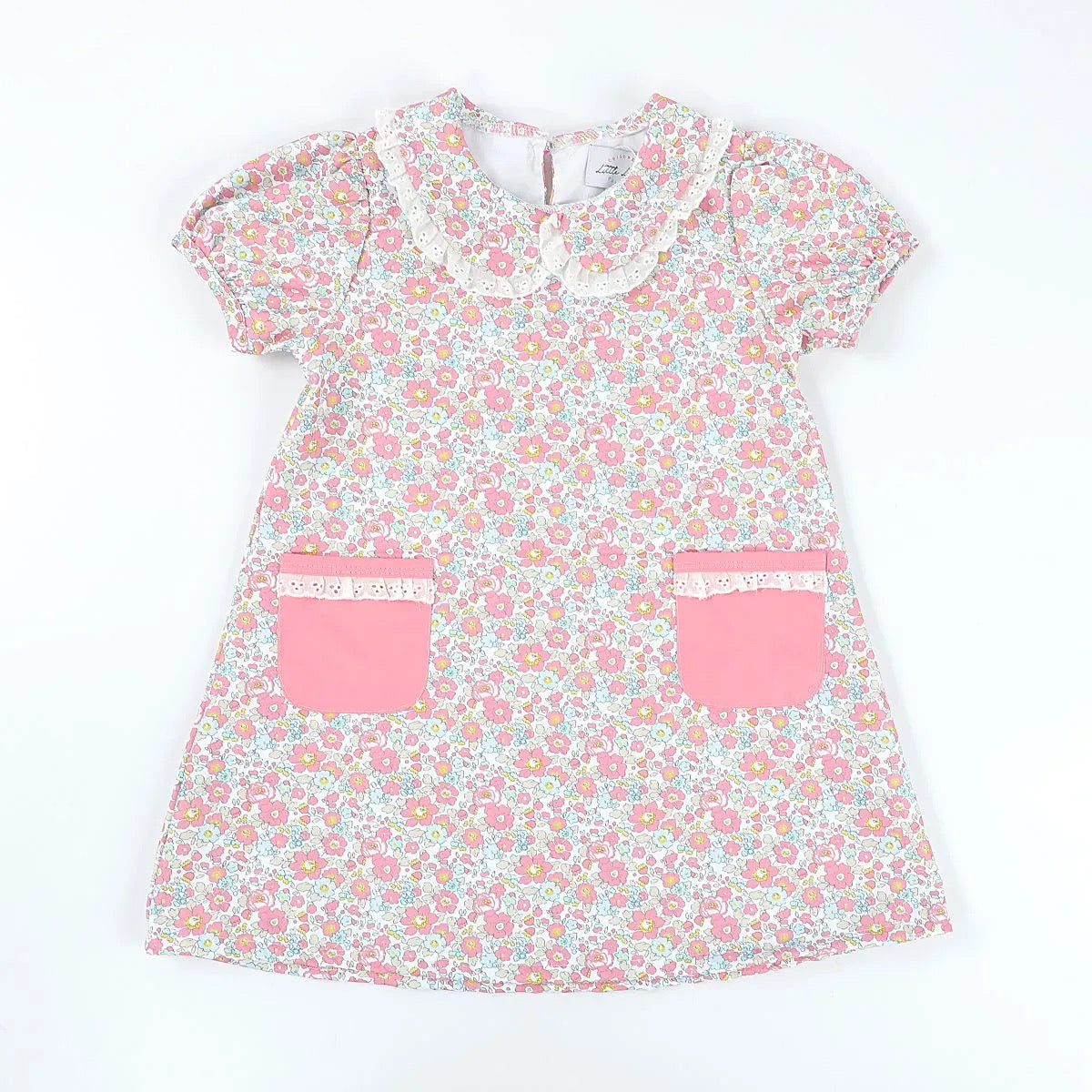 Girls Pink Floral Print Dress