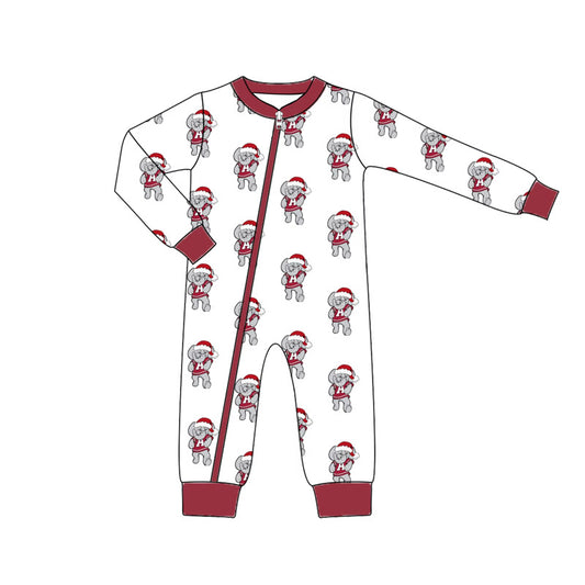 Boys Elephant Santa Hat Zippy Pajamas Preorder