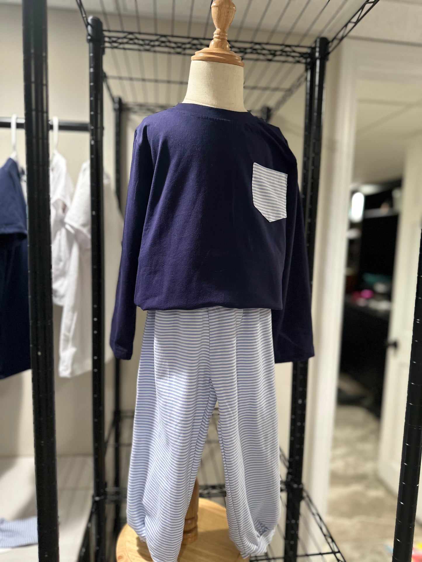 Preorder Boys Navy and Light Blue Longall
