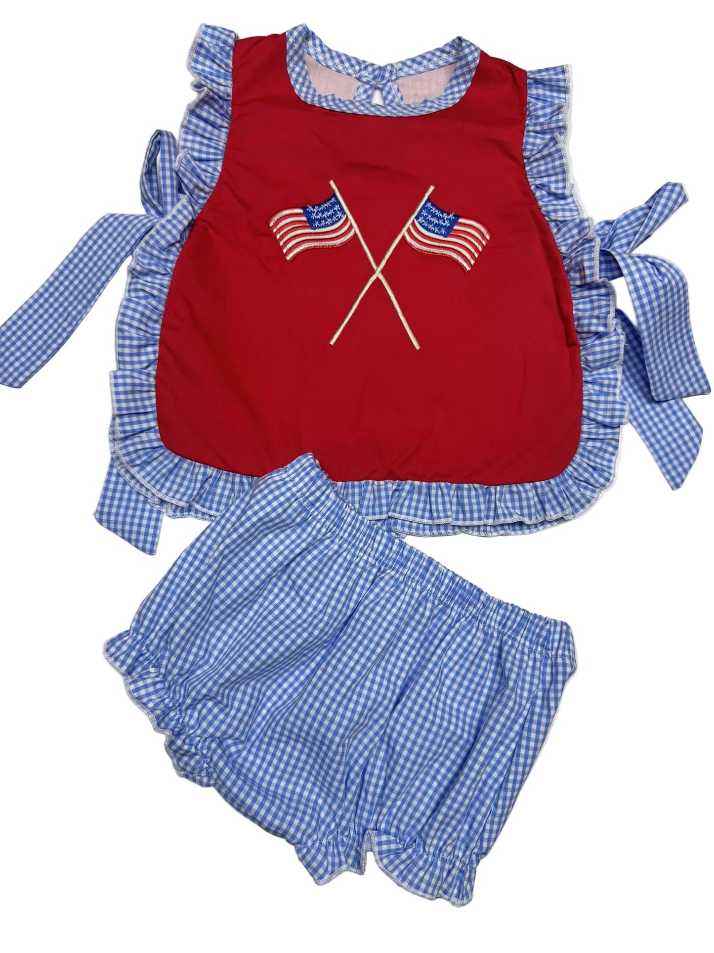 Girls Red, White, and Blue Diaper Set