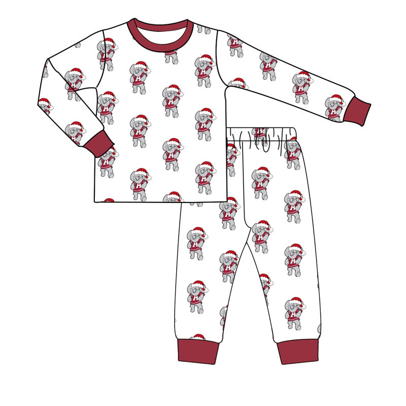 Boys Elephant Santa Hat Pajamas Preorder