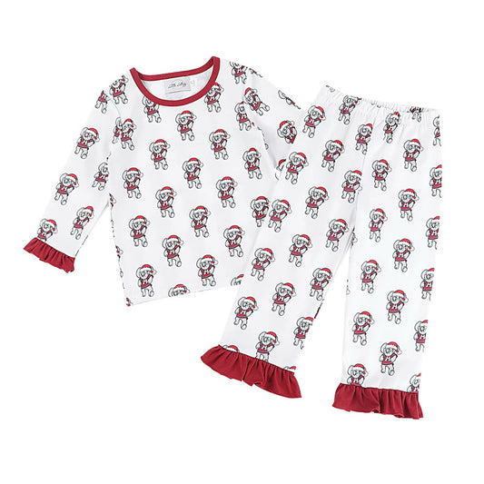 Girls Elephant Santa Hat Pajamas