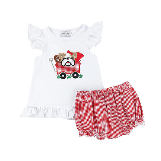 Girls Bulldog Football Diaper Set