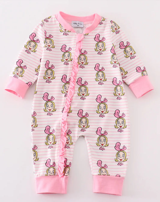 Girl’s Pink Stripe Cindy Lou Who Pajamas