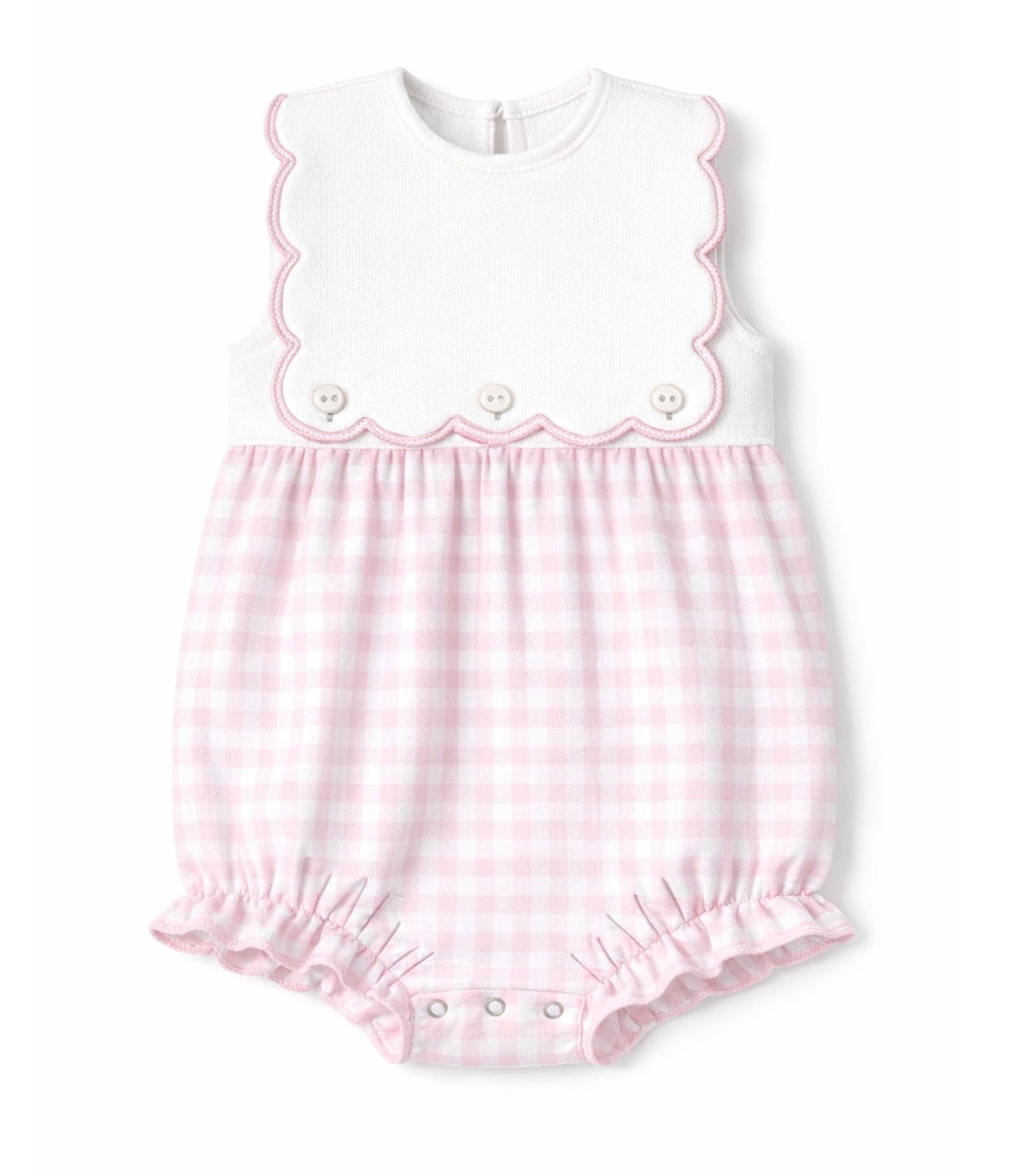 Girls Light Pink Gingham Bubble