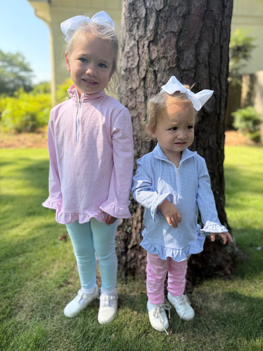 Girls Baby Blue Striped Pullover