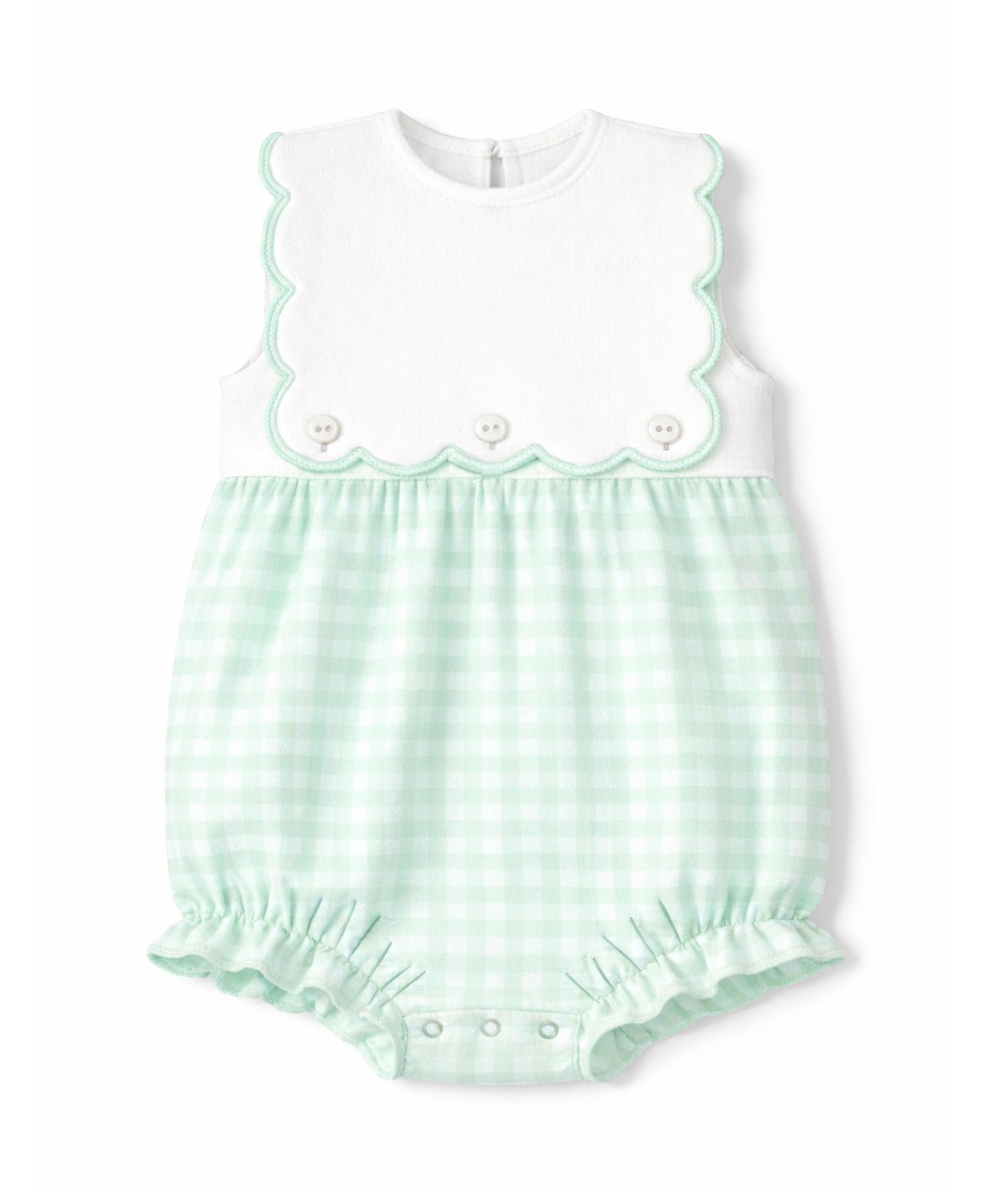 Girls Mint Green Gingham Bubble