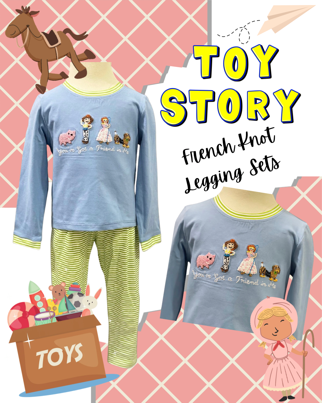 Girls Character French Knot Legging Set Preorder