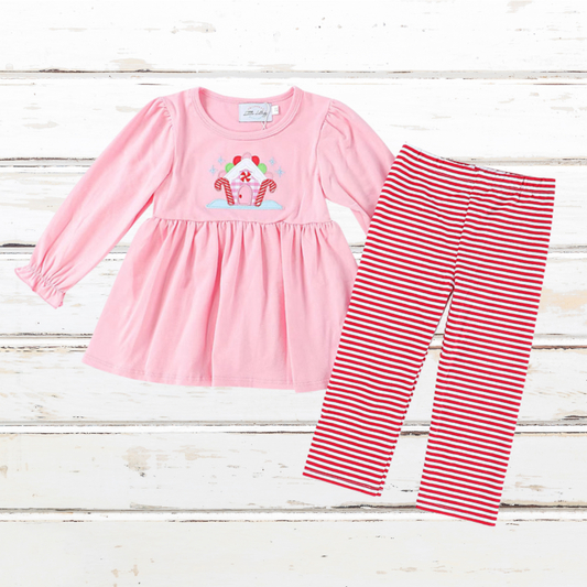 Girls Gingerbread House Pants Set