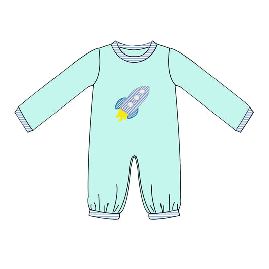 Preorder Boys Rocketship Applique Longall