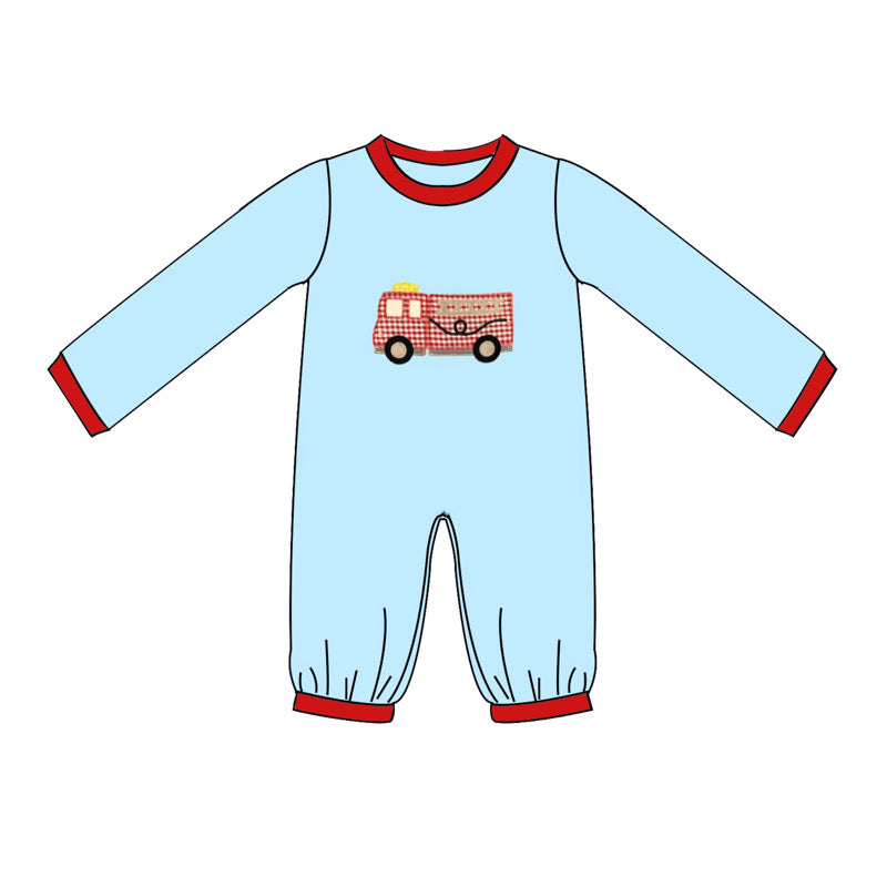 Preorder Boys Firetruck Applique Longall