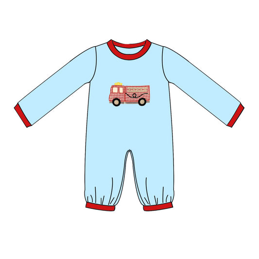 Preorder Boys Firetruck Applique Longall