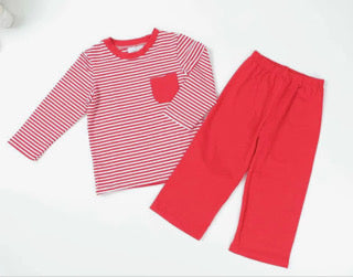 Preorder Boys Red Pants Set