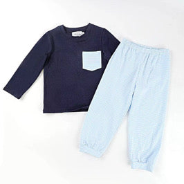 Preorder Boys Navy Pants Set