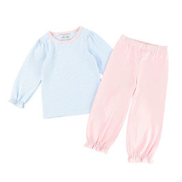 Preorder Girls Baby Blue and Pink Pants set