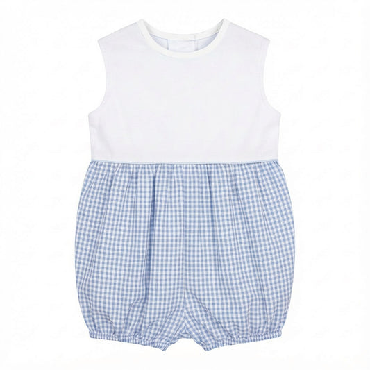 Boys Baby Blue Gingham Bubble