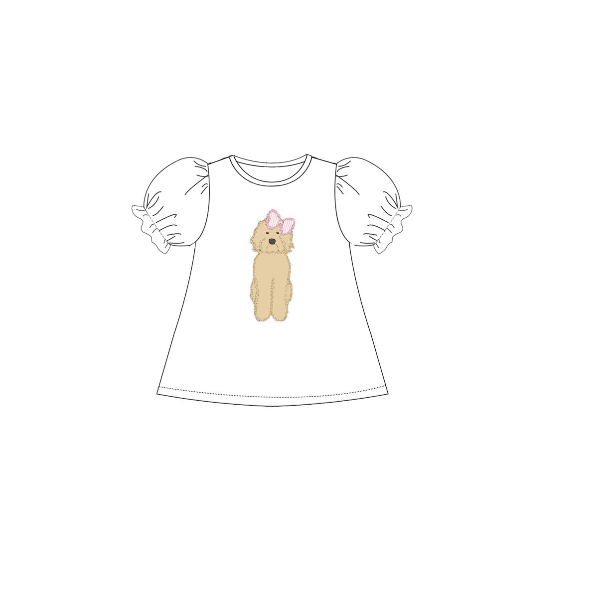 Girls Appliqué Golden Doodle Shirt