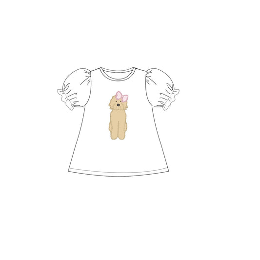 Girls Appliqué Golden Doodle Shirt