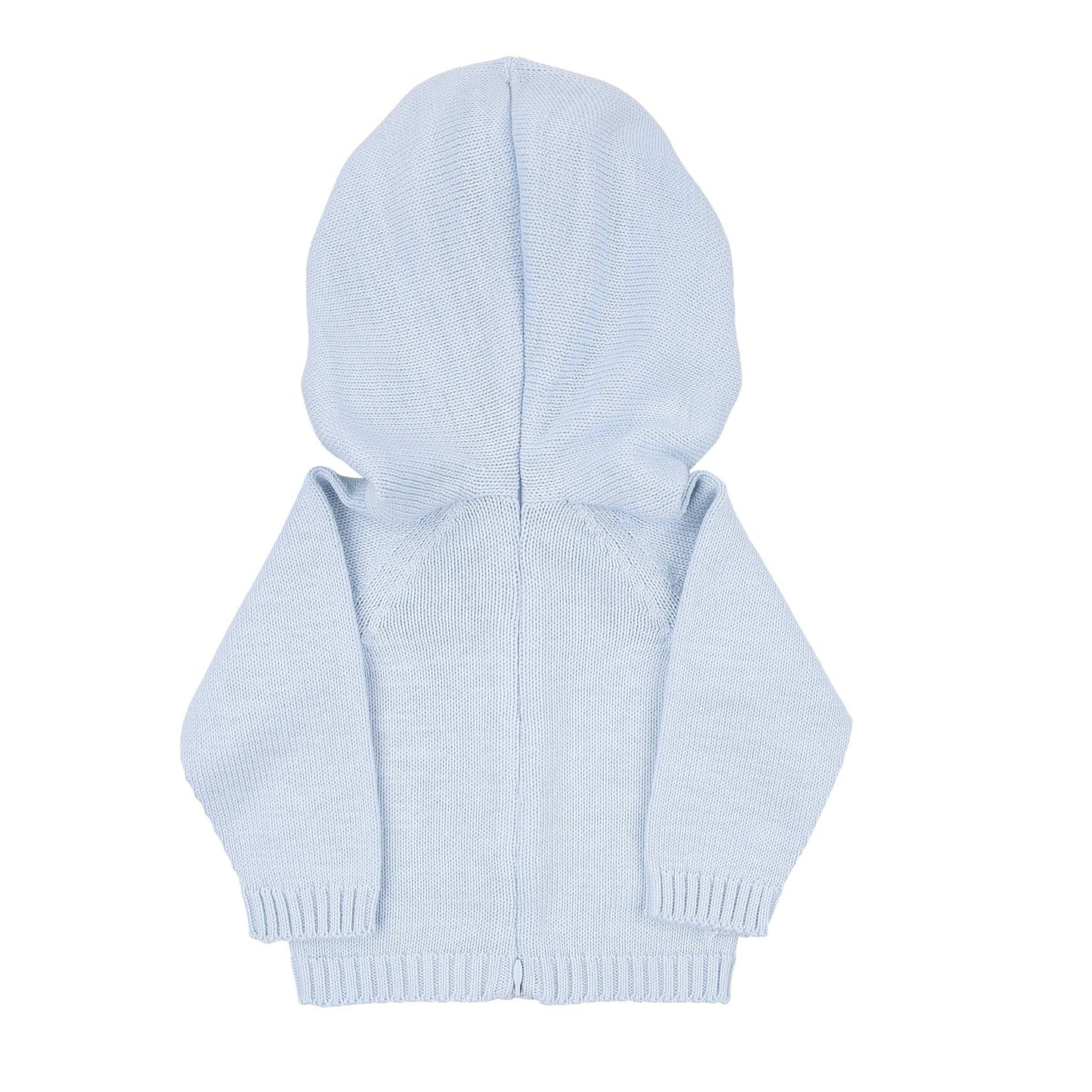 Essentials Knits Blue Hooded Zip Pullover: